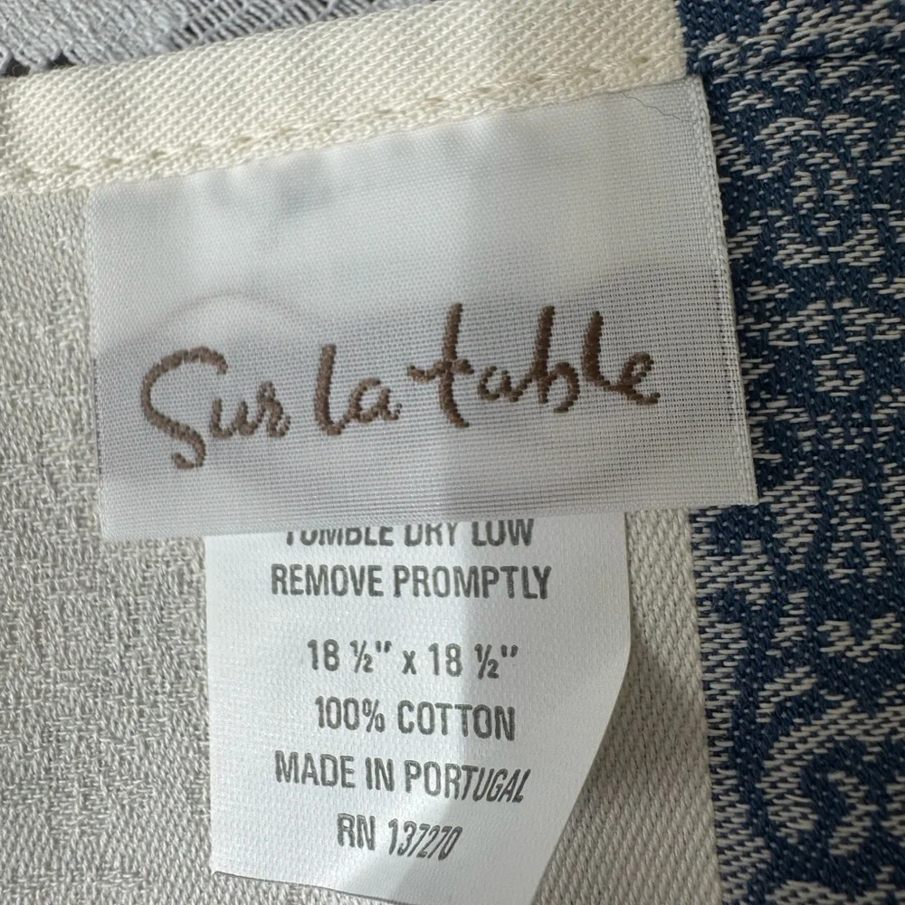 Sur La Table Tile Jacquard Cotton Napkins Set of 6 NWOT